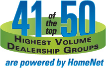 41 of the top 50 highest volume dealership groups are powered by HomeNet